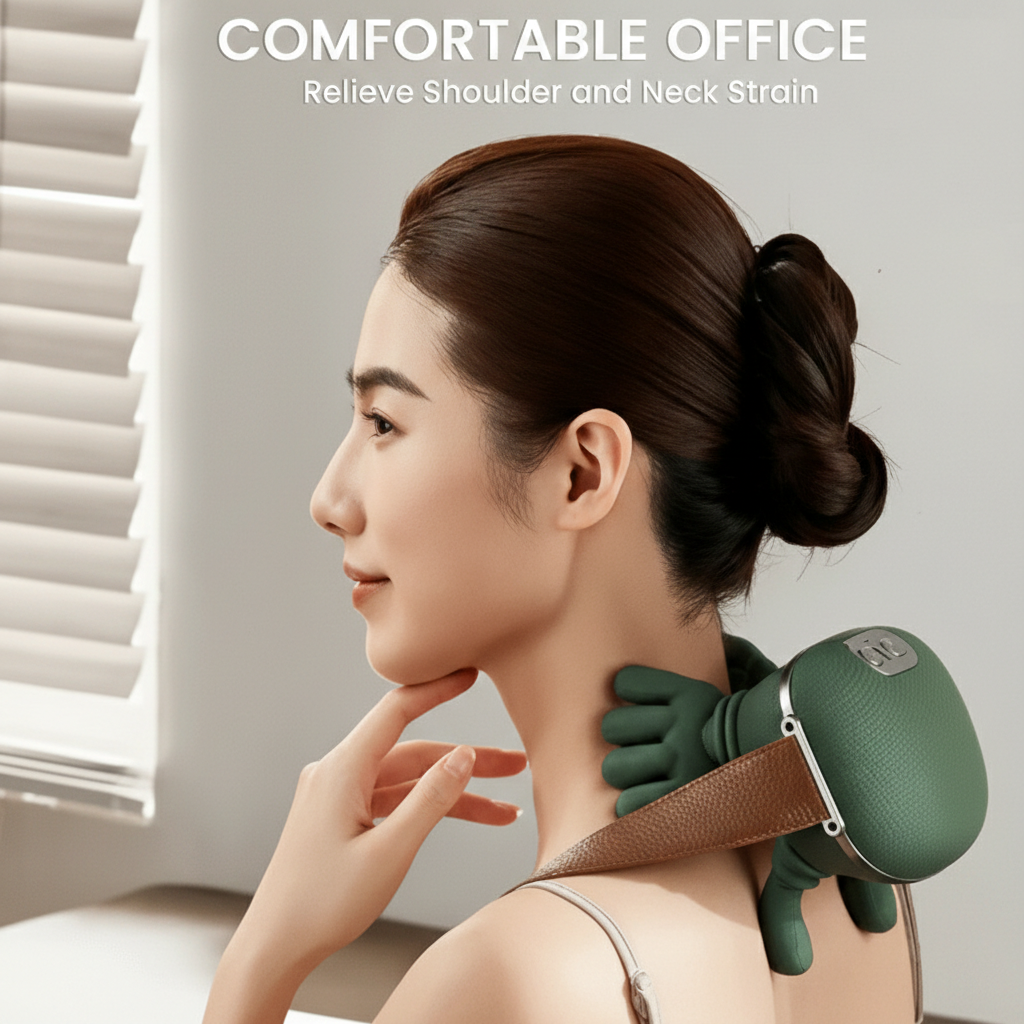 Electric Neck & Shoulder Massager with Dual-Palm Kneading – Portable 5V Muscle Relaxer for Pain Relief | UAE