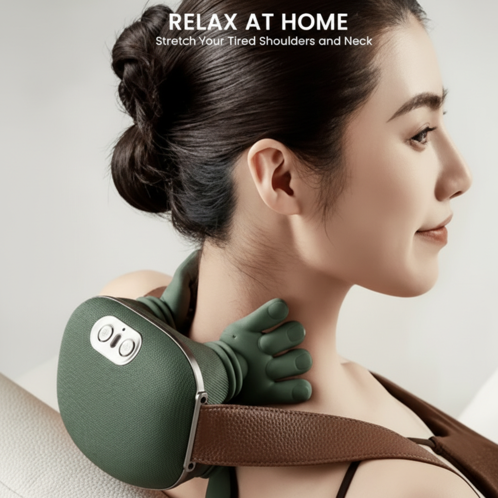 Electric Neck & Shoulder Massager with Dual-Palm Kneading – Portable 5V Muscle Relaxer for Pain Relief | UAE