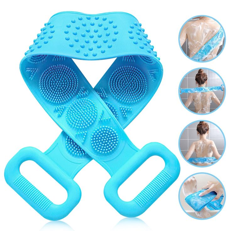 🔥 Exfoliating Back Scrubber with Long Handle – Deep Cleaning Shower Brush for Smooth Skin